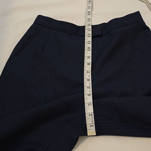 Lafayette 148 navy pinstripe 100%  wool trouser pants 8P - Picture 7 of 11